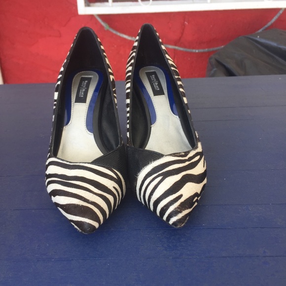 WHBM zebra print statement heels. - Picture 2 of 8